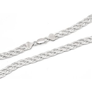 Dámský stříbrný splétaný náhrdelník STNAH0123F 42 cm + Dárek zdarma