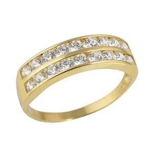 Zlatý prsten se zirkony PR0109F + DÁREK ZDARMA