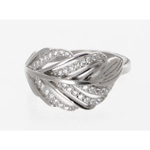 Stříbrný prsten s čirými zirkony 58199F