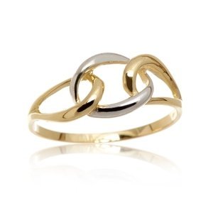 Dámský zlatý splétaný prsten PR0312F + DÁREK ZDARMA