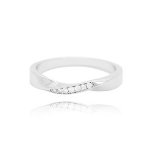 Stříbrný prsten s čirými zirkony JMAN0145SR