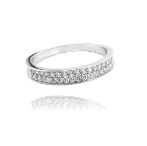 Stříbrný prsten s čirými zirkony JMAN0051SR