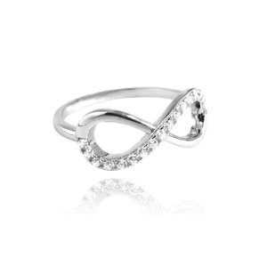 Stříbrný prsten nekonečno s čirými zirkony JMAN0076SR54