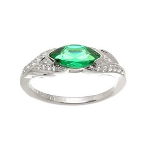 Stříbrný prsten se zeleným zirkonem SVLR0226SH8Z3