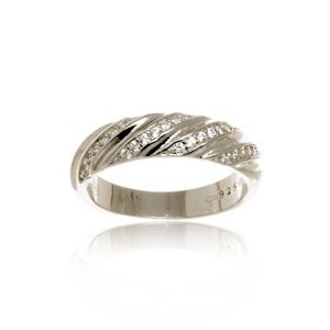 Dámský stříbrný prsten s čirými zirkony 67229F
