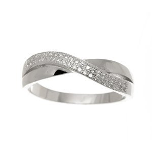 Dámský stříbrný prsten s čirými zirkony AGG216F