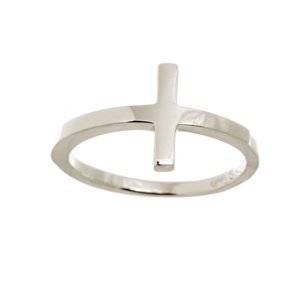 Dámský stříbrný prsten s křížkem STRP0349F