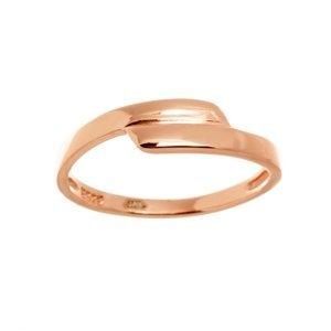 Dámský stříbrný prsten pozlacený růžovým zlatem bez kamínků STRP0368F