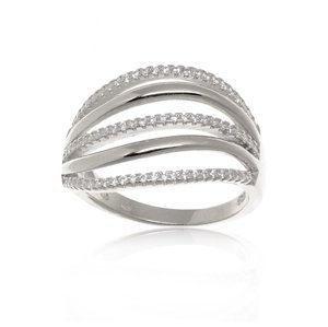 Dámský stříbrný prsten s čirými zirkony AGG126F