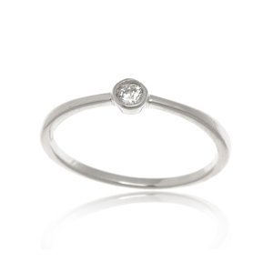 Stříbrný prsten s čirým zirkonem AGG392F
