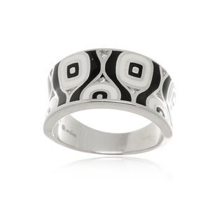 Luxusní stříbrný prsten zdobený smaltem STRP0402F + dárek zdarma