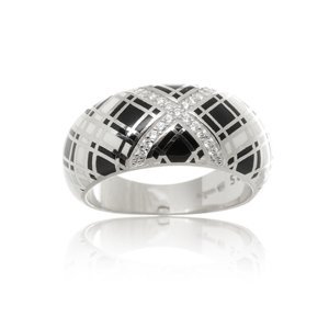 Luxusní stříbrný prsten zdobený smaltem STRP0403F + dárek zdarma