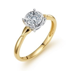 Zlatý prsten s diamanty L'amour Diamonds RR609Y15 + dárek zdarma