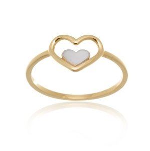Dámský prsten ze žlutého zlata srdce PR0494F + DÁREK ZDARMA