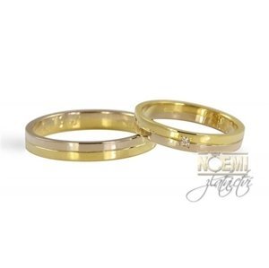 Snubní prsteny zlaté dvoubarevné 0088 + DÁREK ZDARMA