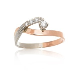 Zlatý prsten s brilianty BP0069F + DÁREK ZDARMA