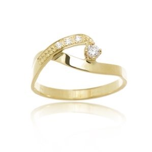 Zlatý prsten s brilianty BP0070F + DÁREK ZDARMA