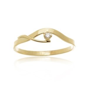 Prsten ze žlutého zlata s briliantem BP0076F + DÁREK ZDARMA