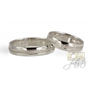 Snubní prsteny bílé zlato 0095 mat/lesk + DÁREK ZDARMA