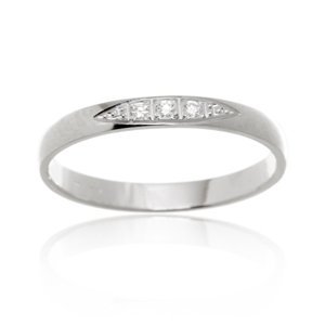 Dámský prsten z bílého zlata s diamanty BP0078F + DÁREK ZDARMA