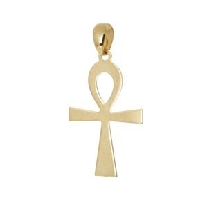 Přívěšek Egyptský kříž života ze žlutého zlata ZZ0865F + dárek zdarma