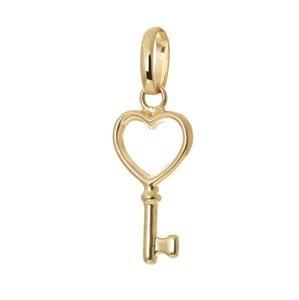 Přívěšek ze žlutého zlata klíč se srdcem ZZ0923F + dárek zdarma