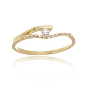 Zlatý prsten s brilianty BP0084F + DÁREK ZDARMA