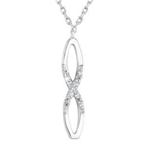 Stříbrný náhrdelník se zirkony bílé nekonečno 882004.1