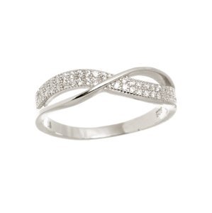 Dámský stříbrný prsten s čirými zirkony AGG260F