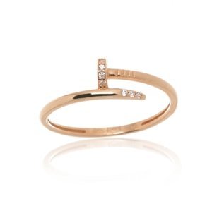 Dámský prsten z růžového zlata hřebík PR0574F + DÁREK ZDARMA
