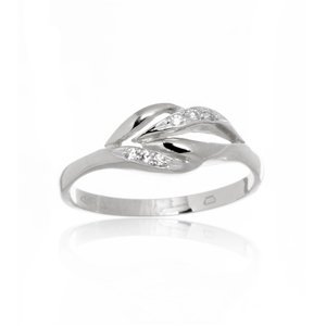 Dámský prsten z bílého zlata se zirkony PR0571F + DÁREK ZDARMA