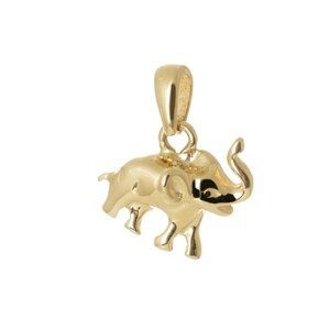 Přívěšek slon ze žlutého zlata ZZ0957F + Dárek zdarma