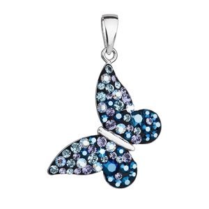 Stříbrný přívěsek s krystaly Swarovski modrý motýl 34192.3 blue style
