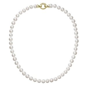 Perlový náhrdelník z pravých říčních perel bílý 22003.1 Au plating