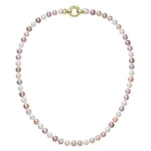 Perlový náhrdelník z pravých říčních perel mix barev 22004.3 Au plating