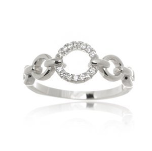 Dámský stříbrný prsten s čirými zirkony AGG636