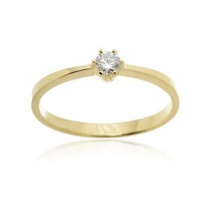 Zlatý zásnubní prsten s briliantem BP0095F + DÁREK ZDARMA