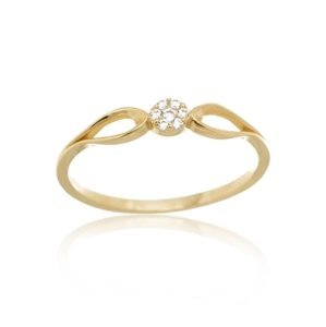 Dámský prsten ze žlutého zlata se zirkony PR0596F + DÁREK ZDARMA