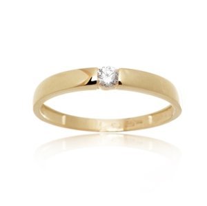 Dámský prsten ze žlutého zlata se zirkonem PR0531F + DÁREK ZDARMA