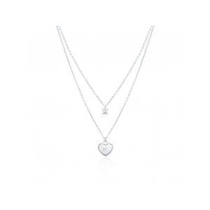Dámský stříbrný náhrdelník srdce STNAH0140F
