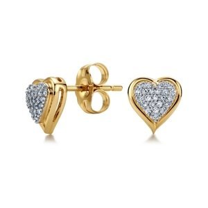 Zlaté náušnice pecičky srdíčka s diamanty L'Amour Diamonds JE4316Y + dárek zdarma