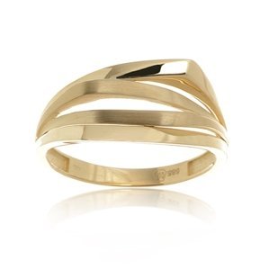 Prsten ze žlutého zlata bez kamínků PR0605F + DÁREK ZDARMA