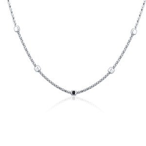 Stříbrný náhrdelník s kostičky STNAH0146F