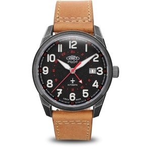Pánské hodinky PRIM Pilot Dual time Automatic W01P.13191.D + Dárek zdarma