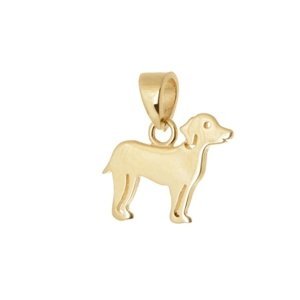 Přívěšek srdce ze žlutého zlata pes ZZ1065F + dárek zdarma