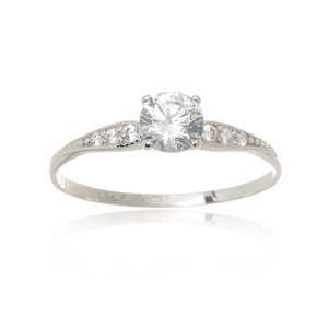 Dámský prsten z bílého zlata se zirkony PR0621F + DÁREK ZDARMA