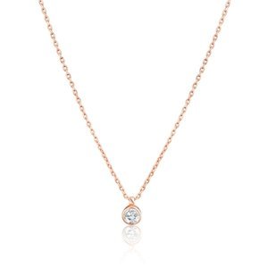 Dámský stříbrný pozlacený náhrdelník s čirým zirkonem STNAH164F