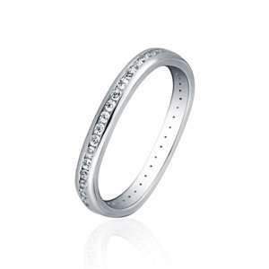 Moderní stříbrný prsten se zirkony STRP0524F