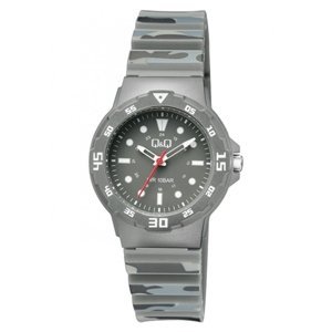 Chlapecké vodotěsné hodinky šedé maskáčové Q&Q V07A-013VY