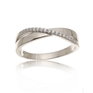 Dámský stříbrný prsten s čirými zirkony AGG363